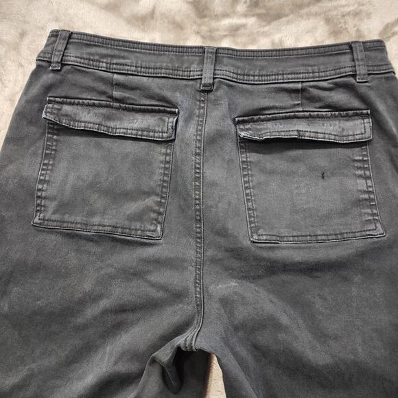 A New Day Pants Womens 14 Black High Rise Tapered Ankle Flap Pockets Stretch - Picture 4 of 14